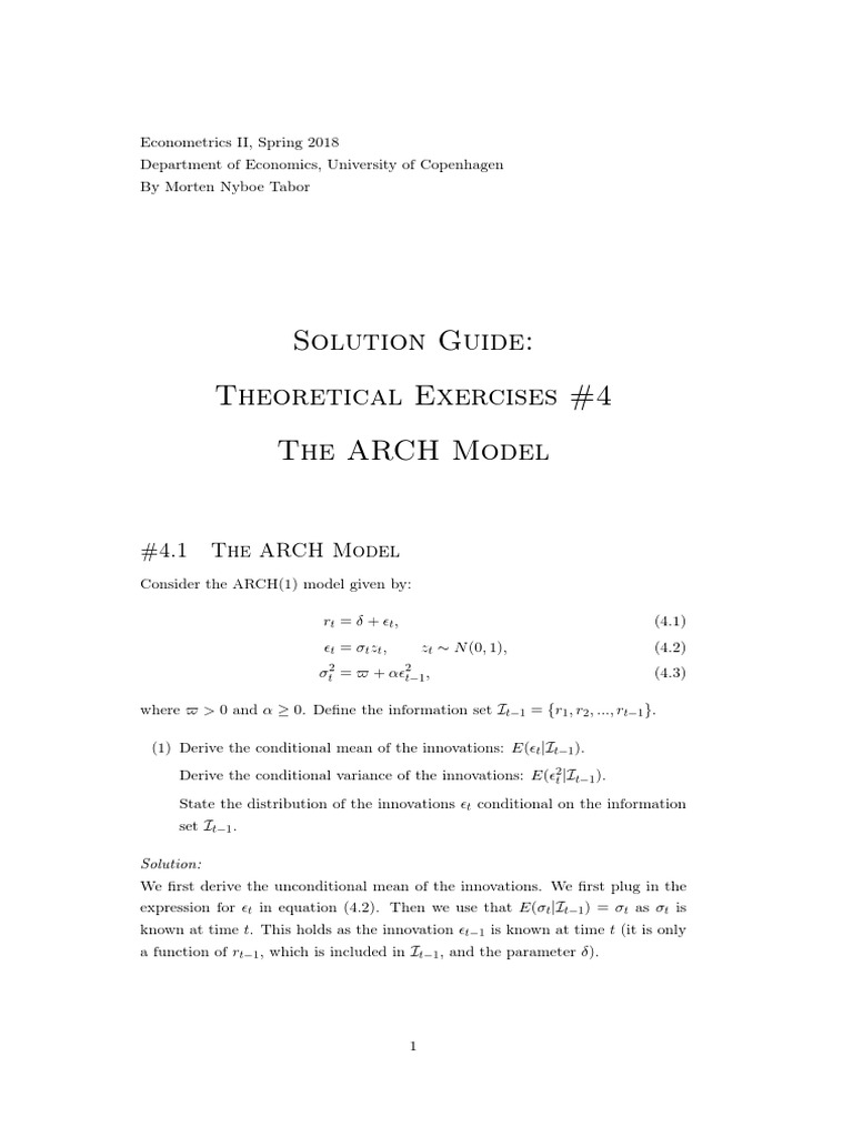 Theoretical Exercises 4 - Solution Guide | PDF | Stationary Process ...