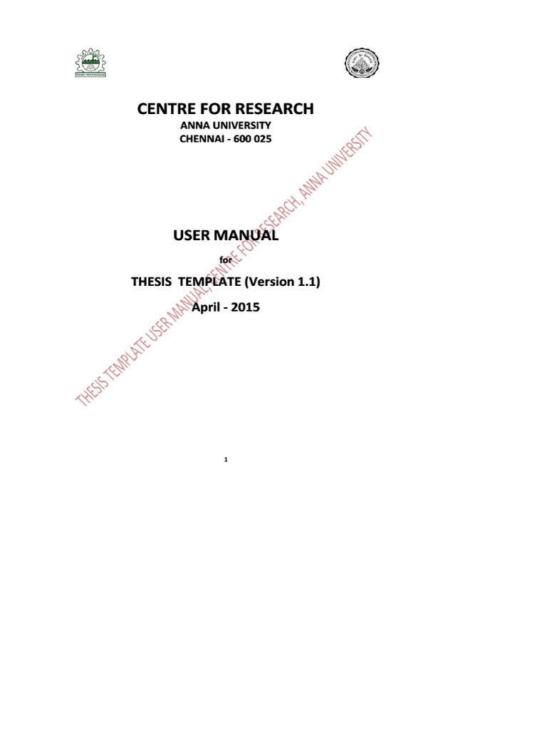 Anna University Thesis Usermanual PDF | PDF | Citation | Computer File