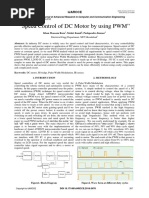 "Speed Control of DC Motor by Using PWM": Ijarcce