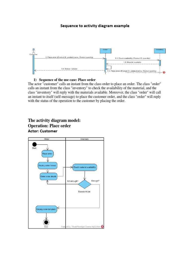 Sequence To Activity Diagram Example | PDF | Use Case | Areas Of ...