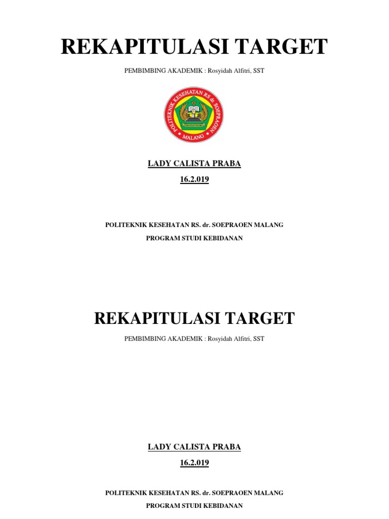 Rekapitulasi Target Cover | PDF
