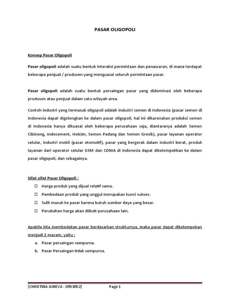 Pasar Oligopoli Pdf