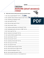 Can-Could Grammar Worksheet PDF