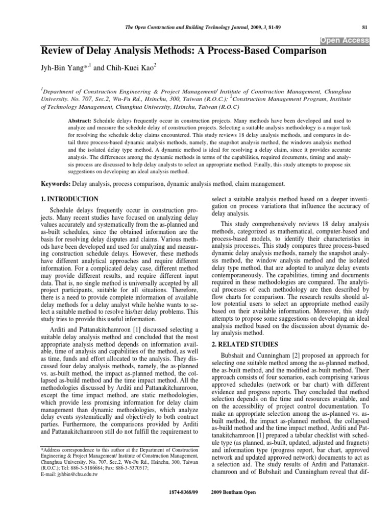 Delay Analysis Pdf Methodology Mathematical Model