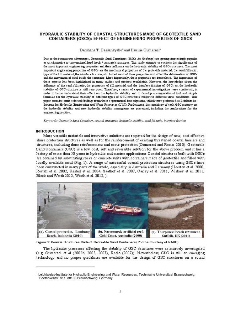 Hydraulic Stability of GSC Structures | PDF | Friction | Engineering
