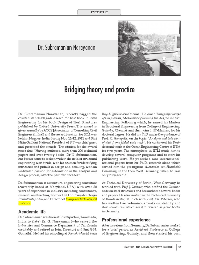 Biography Dr. N. Subramanian-ICJ-May 2012 | PDF | Doctor Of Philosophy ...