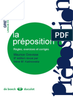 La Préposition, Règles, Exercises Et Corrigés.