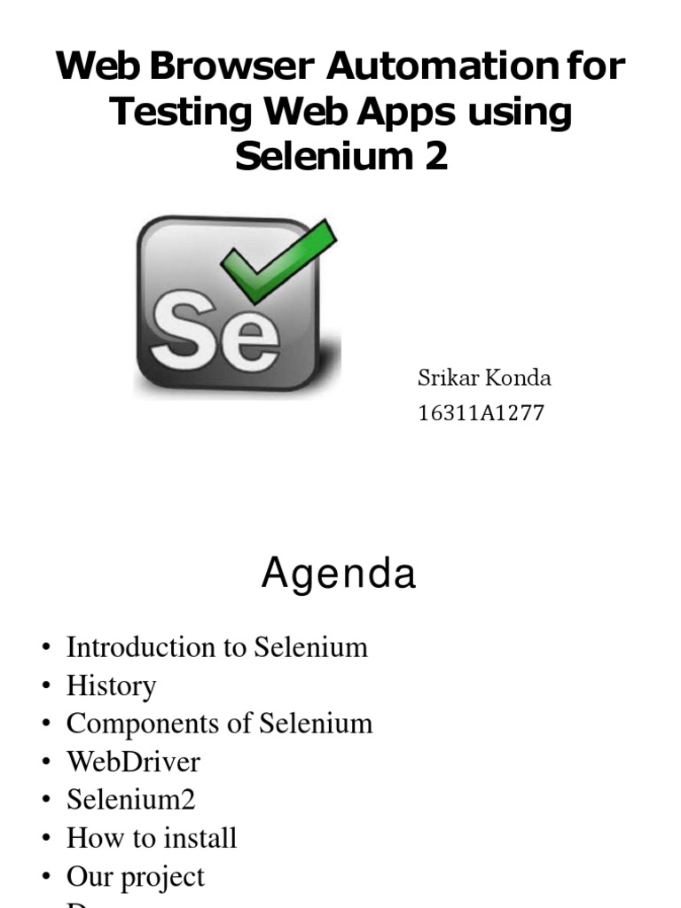 Web Browser Automation For Testing Web Apps Using Selenium 2 | PDF ...