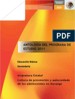 Cultura prevención autocuidado adolescentes Durango