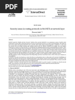 Security Issues in Routing Protocols in Manets at Network Layer