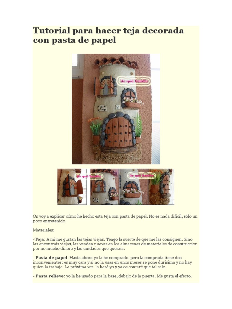 Tutorial de Tejas Decoradas Fáciles | PDF | Papel | Naturaleza