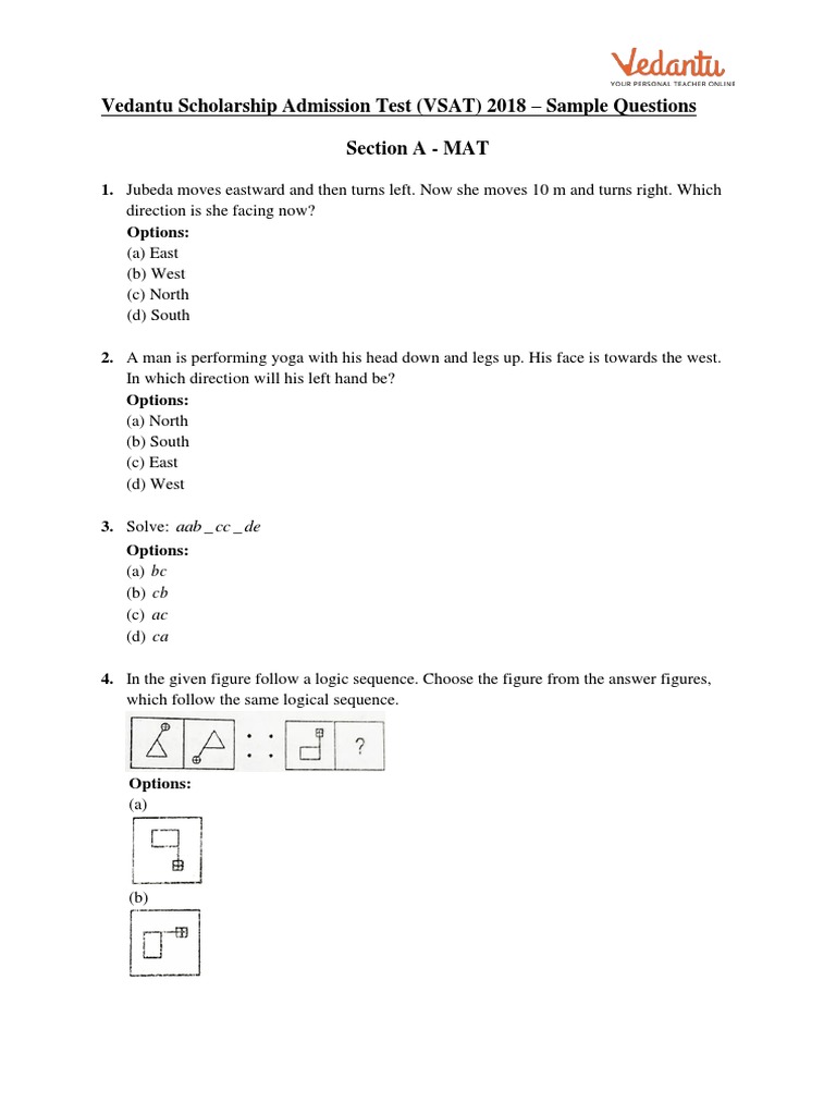 VSAT Class 11 NEET Sample Questions | PDF | Chemical Reactions | Chemistry