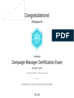 Campaign Manager Certification Exam