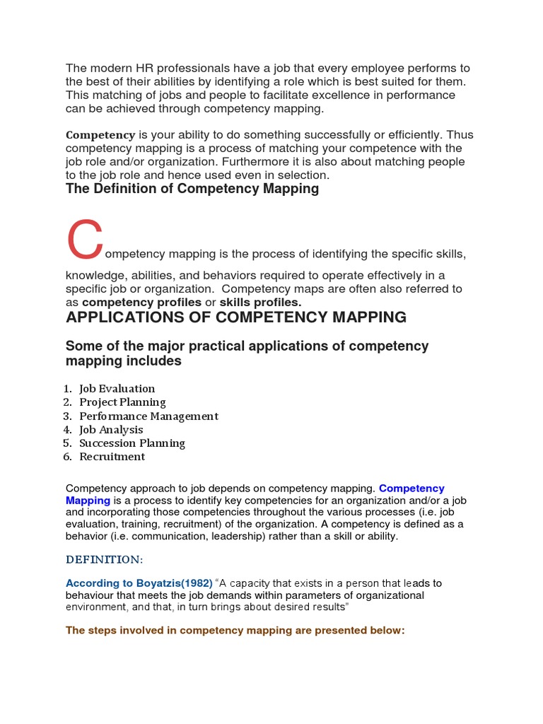 The Definition of Competency Mapping | Download Free PDF | Competence ...