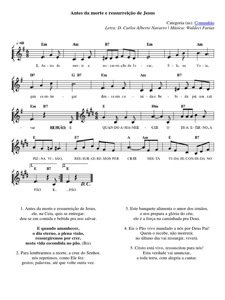 Antes Da Morte e Ressurreição de Jesus | PDF | Eucaristia ...