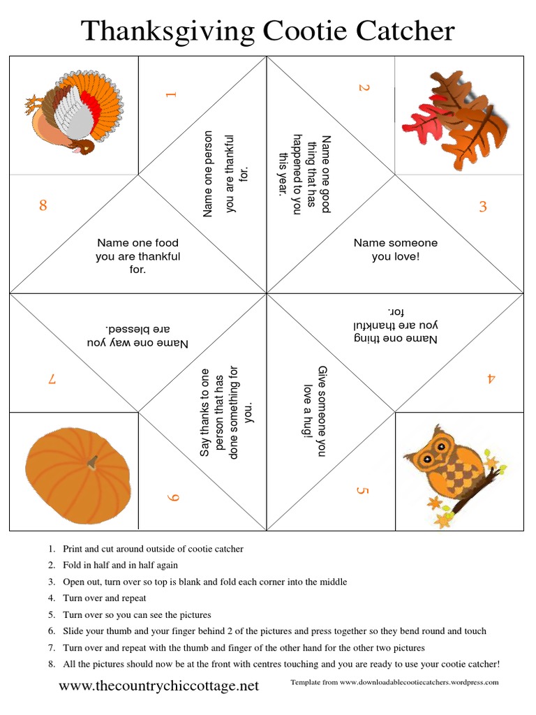 thanksgiving cootie catcher pdf | pdf | hand | sports