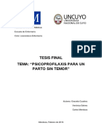 Tesis Final. Tema Psicoprofilaxis para Un Parto Sin Temor