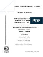 Informe de Indicadores de Control de Calidad para Monitoreo Continuo Coca Cola FEMSA