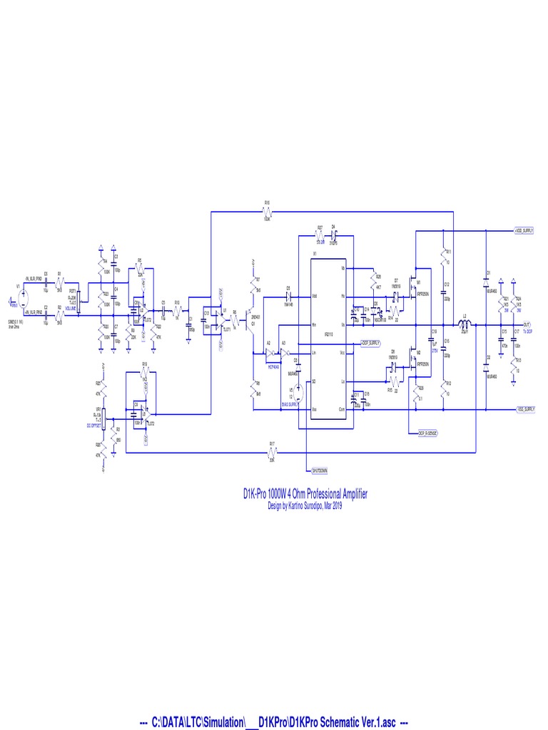 1000W Class D Amplifier Schematic | PDF