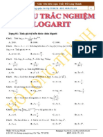 (Luyện Thi Hồ Thành) 221 Câu Trắc Nghiệm Logarit Đề + Giải PDF