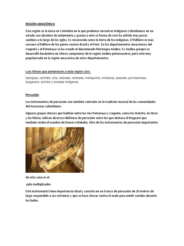 Música y Ritmos de la Amazonía Colombiana | PDF