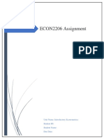 ECON2206 Assignment - Introductory Econometrics