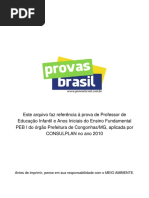1 Prova Objetiva Professor de Educacao Infantil e Anos Iniciais Do Ensino Fundamental Peb i Prefeitura de Congonhas Mg 2010 Consulplan