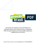 1 Prova Objetiva Professor de Educacao Infantil e Anos Iniciais Do Ensino Fundamental Peb I Prefeitura de Congonhas MG 2010 Consulplan