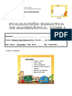 Evaluacion Sumativa Matematica Unidad 5... Medición