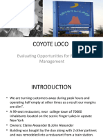 Coyote Loco: Evaluating Opportunities For Revenue Management