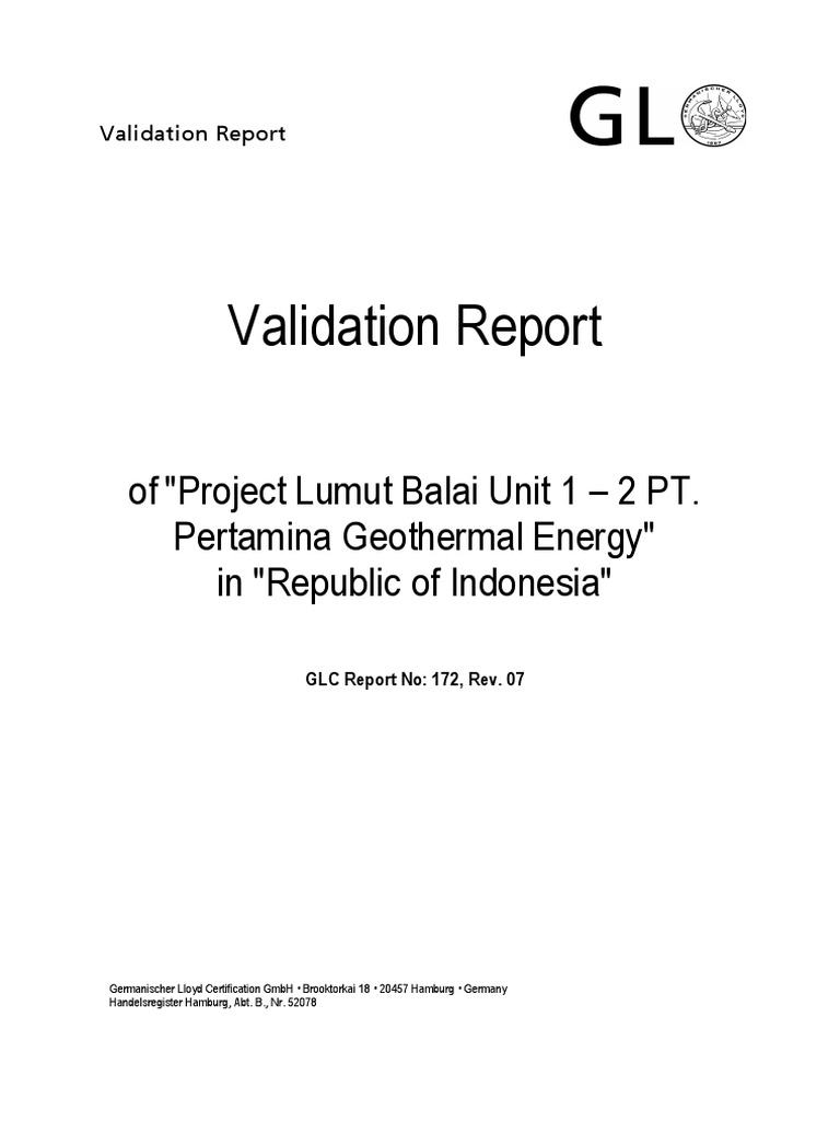Validation Report PDF | PDF | Clean Development Mechanism | Kyoto Protocol