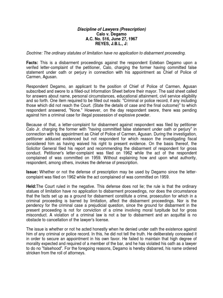 Doctrine The Ordinary Statutes of Limitation Have No Application To