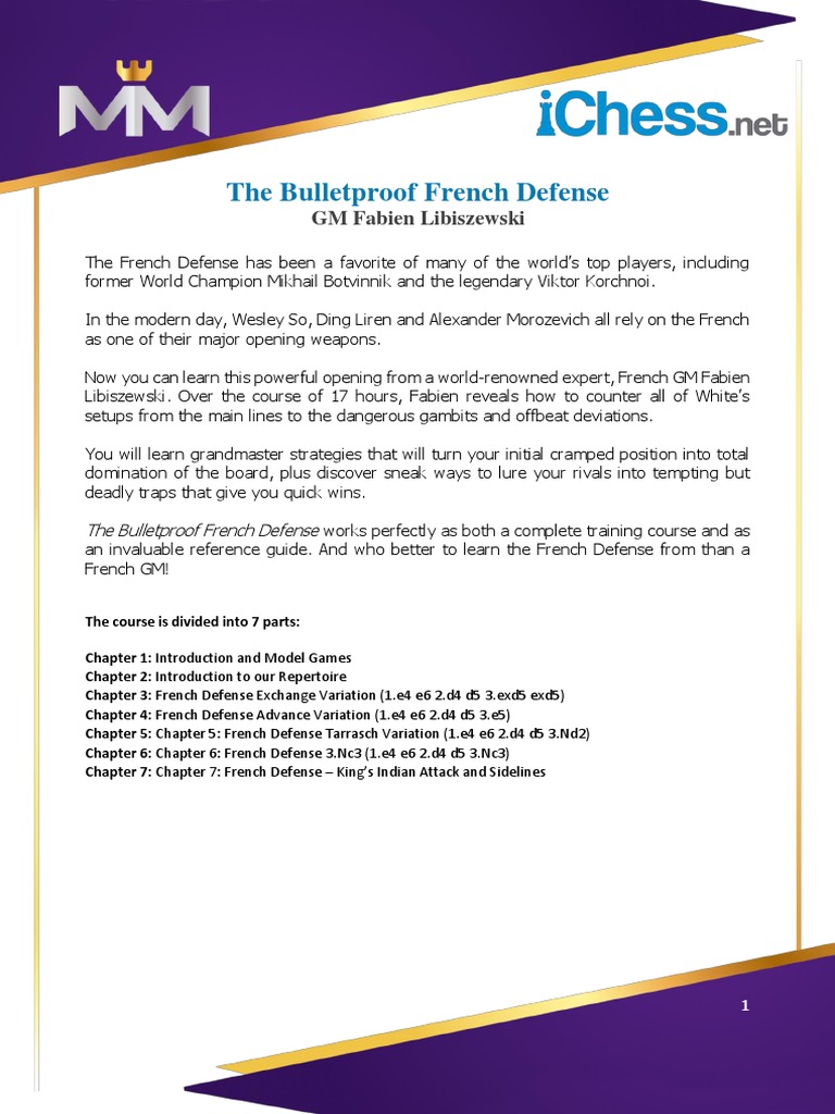 You Need to Learn the French Defense