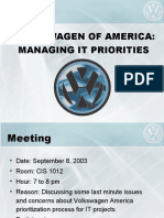 Volkswagen of America: Managing It Priorities