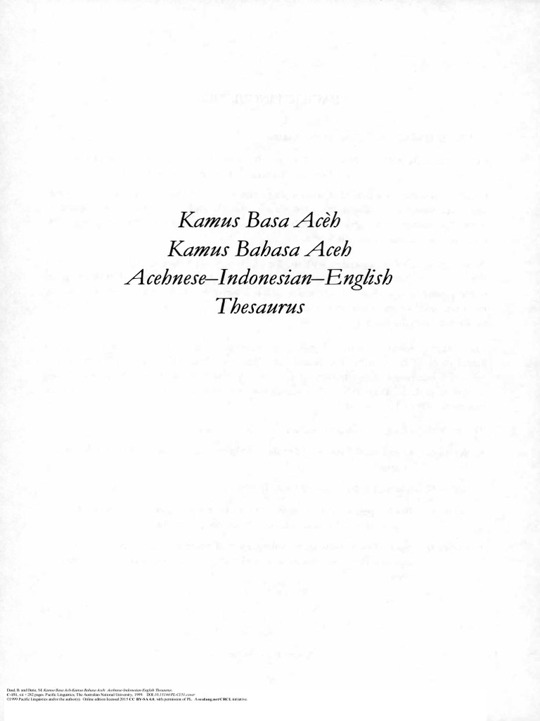 Kamus Basa Aceh Kamus Bahasa Aceh A cehneseIndonesianEnglish