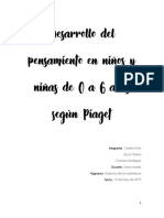 Desarrollo Del Pensamiento en Niños y Niñas de 0 A 6 Años