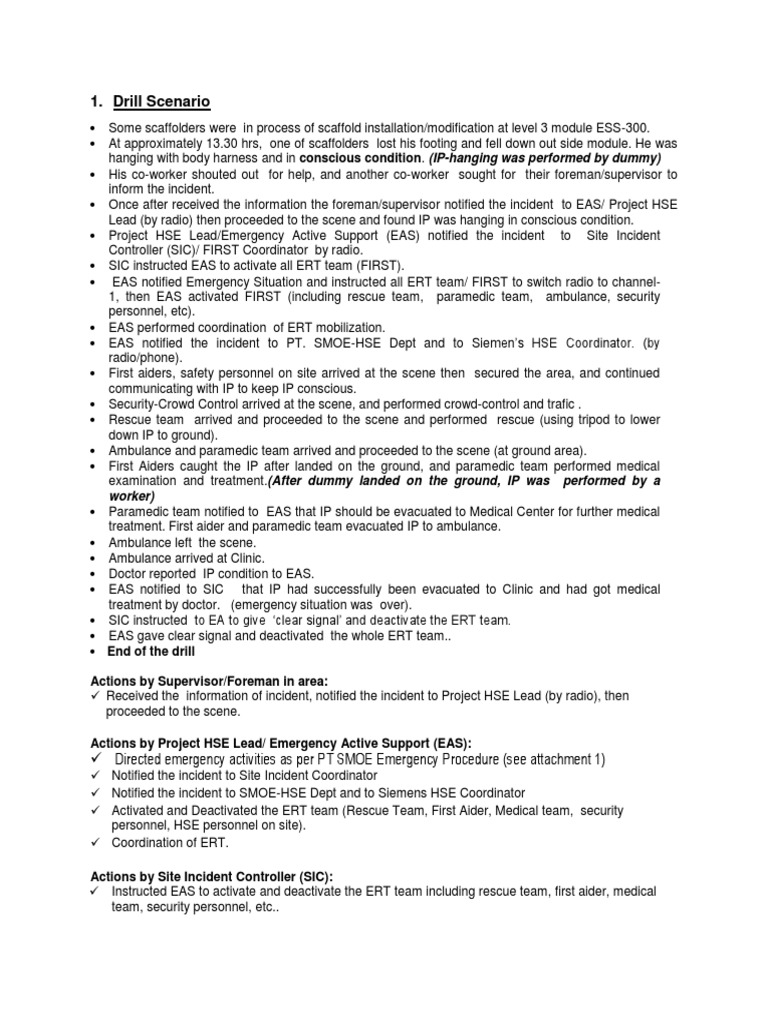 Drill Scenario Ambulance Paramedic