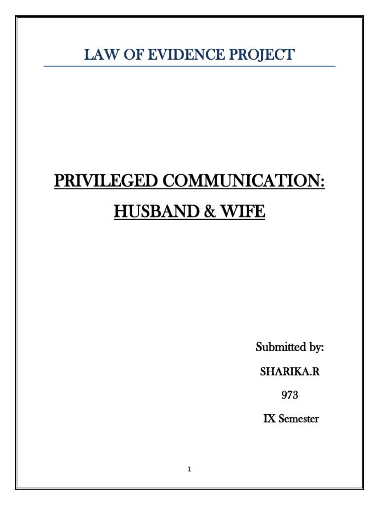 Spousal Privilege in Indian Law | PDF | Marriage | Witness