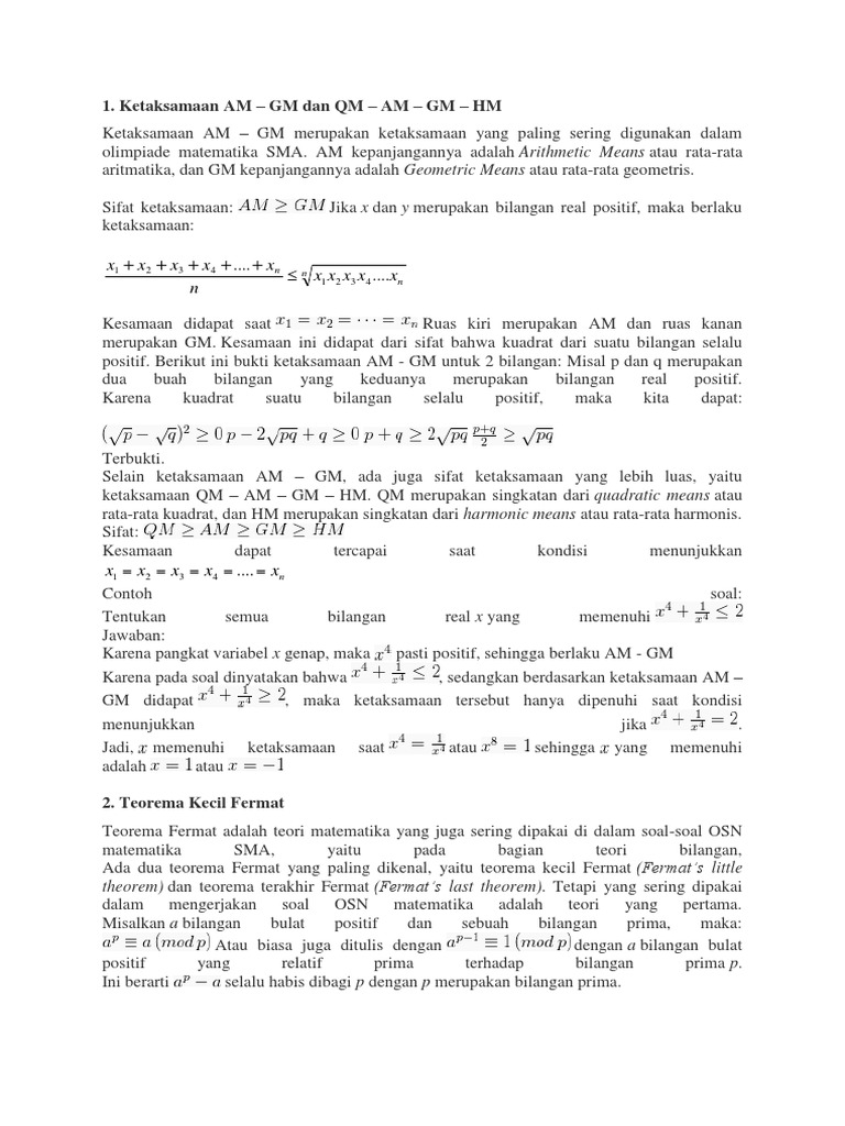 Ketaksamaan Kuadrat Bilangan Real Positif | PDF