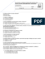 Prueba Lectura Gustavo y Los Miedos 1° Básico