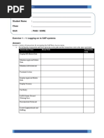 Worksheet Exercise 1: Transaction Name Menu Path Transaction Code