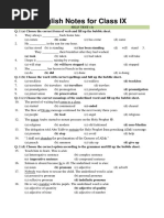 9th English Notes (Mcq's Paragraphs)