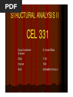 Structural Analysis Ii Structural Analysis Ii: CEL 331 CEL 331