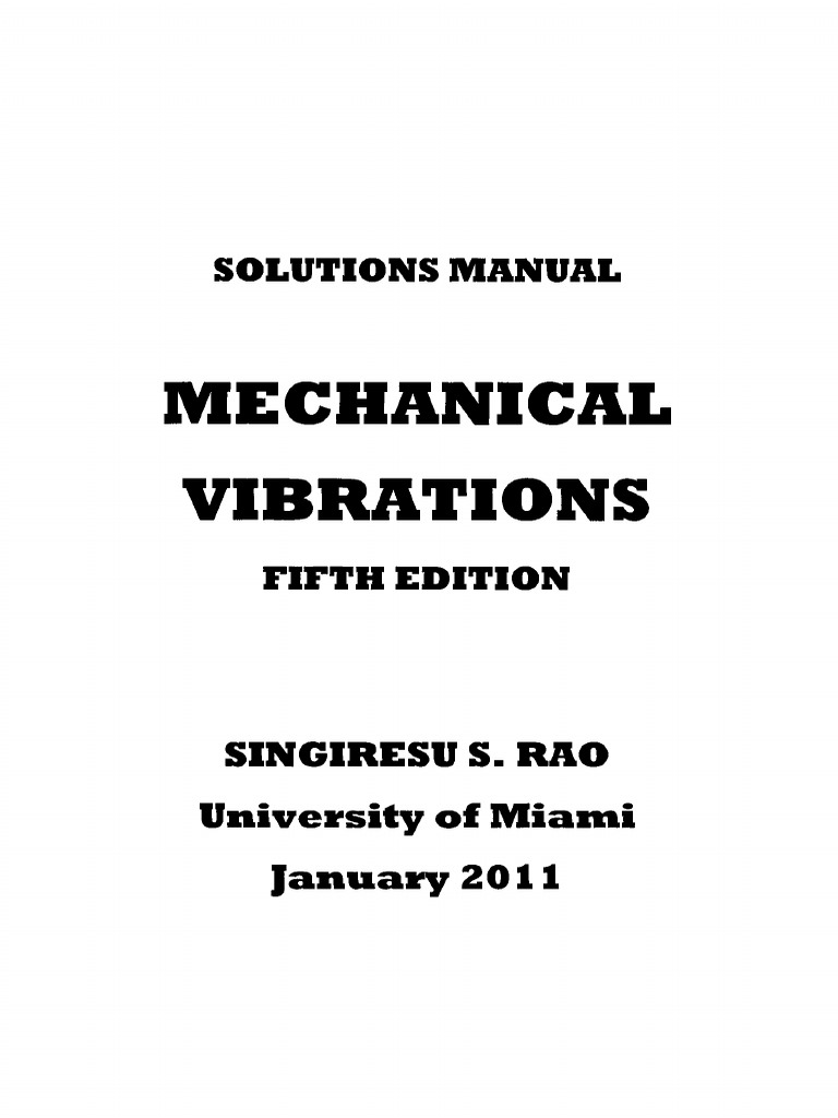 Solucionario Vibraciones Mecanicas 5ta Edicion Singiresu S Rao Motion Physics Oscillation