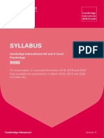 Syllabus: Cambridge International AS and A Level Psychology