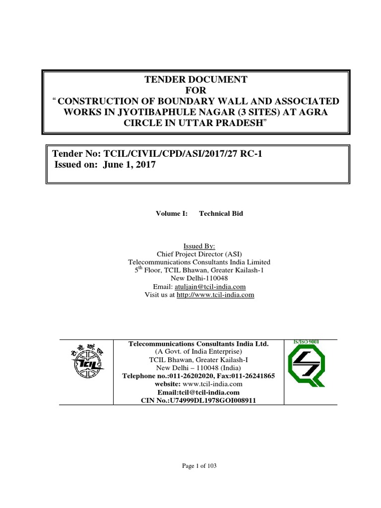 Tender Document PDF | PDF | Joint And Several Liability | Internet