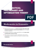 Mathematical Preliminary and Optimization Theory