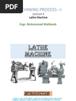 Machining Process - I: Lathe Machine