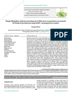 Mango (Magnifera indica) seed oil grown in Dilla town as potential raw material for biodiesel production using NaOH- a homogeneous catalyst