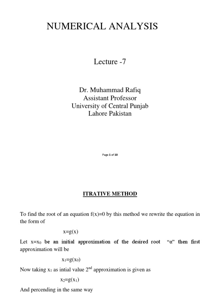 NA Lec 7 PDF | PDF | Algorithms And Data Structures | Theoretical ...